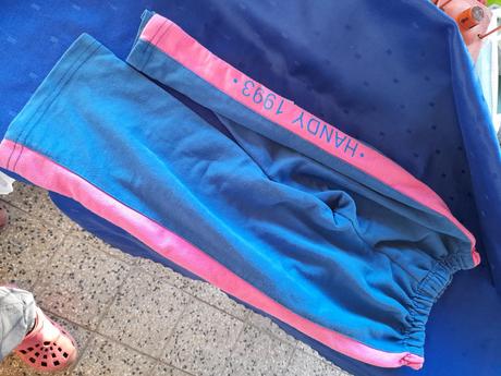 Modrorůžové tepláky na holku bavlněné, 86