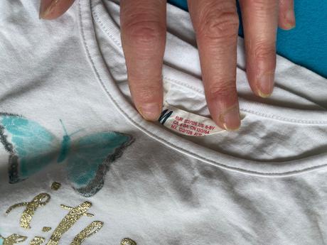 Bílé tričko motýl, h&m,122