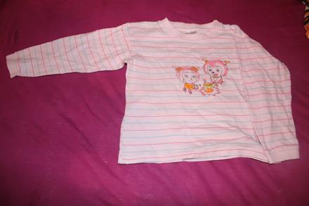 Dívčí pyžamová halenka proužky, čertíci vel. 92-98, 92