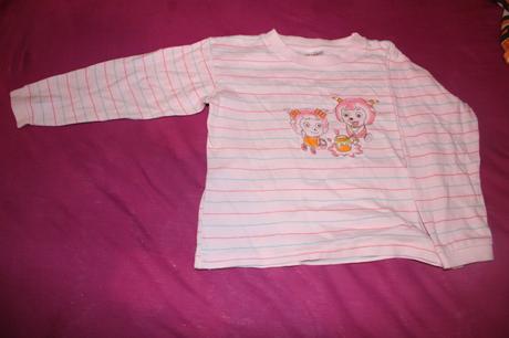 Dívčí pyžamová halenka proužky, čertíci vel. 92-98, 92