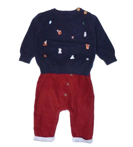 Komplet kalhoty + svetřík vel.62, nutmeg,62