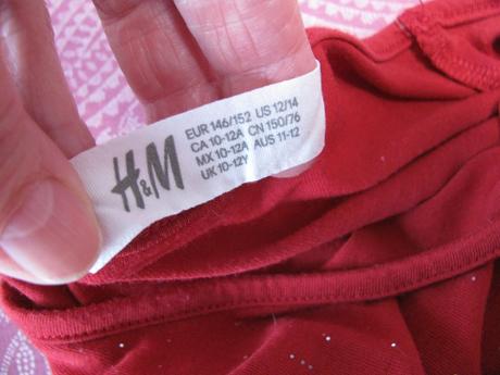 Dívčí vínová halenka s třpytkou, h&m,152