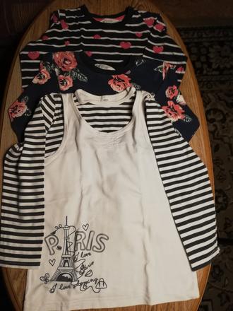 Sada dívčích triček vel 128., h&m,128