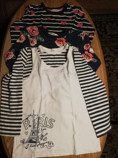 Sada dívčích triček vel 128., h&m,128