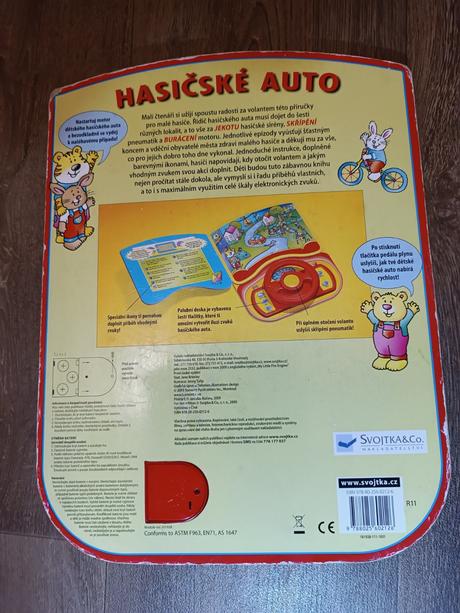 Zvuková knížka s volantem, hasičské auto, svojtka,