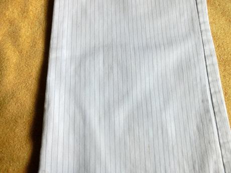 Bílé proužkované pruhované kalhoty flame 36, s