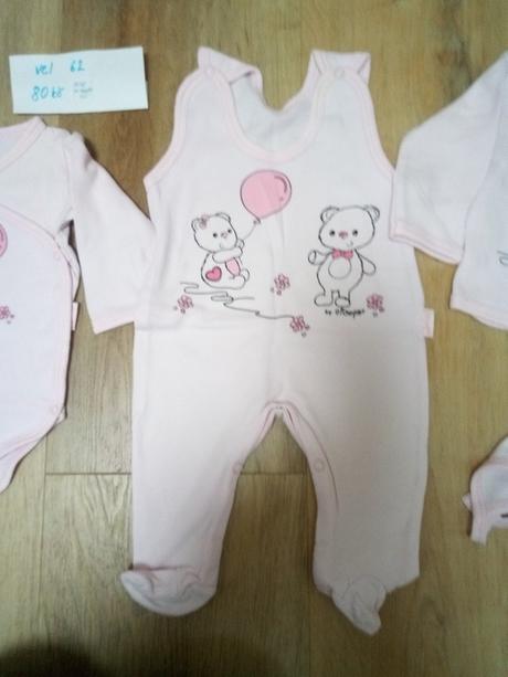 Komplet - body, kabátek, čepka, dupačky, 62