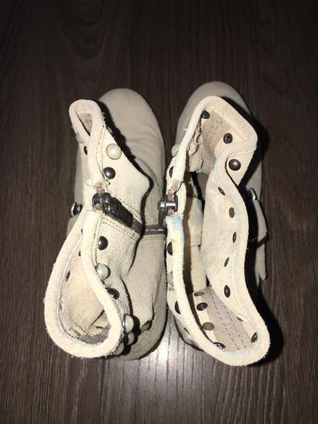 Béžové nízké kožené kozačky replay, replay,38