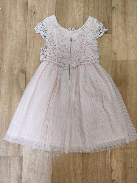 Šaty s krajkou růžové, h&m,140