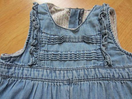 Měkkoučké džínové riflové zahradníčky, h&m,80