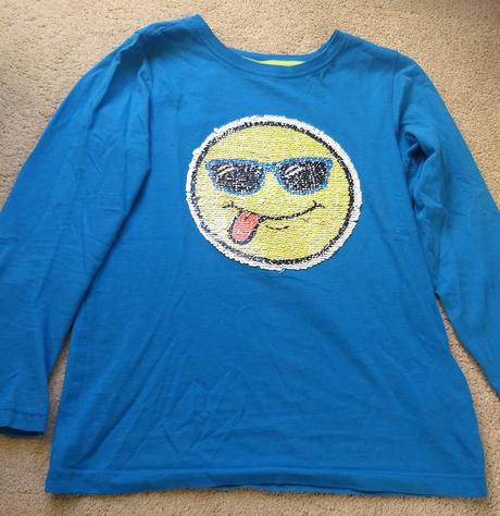 Triko s reverzním flitrovým smajlíkem, dopodopo,128