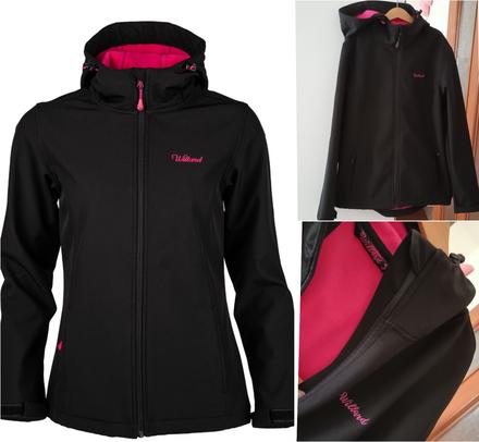 Dámská černá softshellová bunda willard + termoska, s