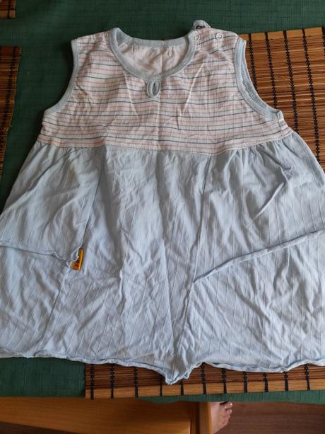 Modré šatečky pro malou holčičku nošené frog, frog,86