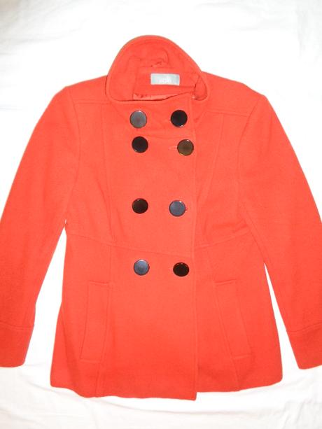 Luxusní cihlově červený kabátek uk 12, wallis,40