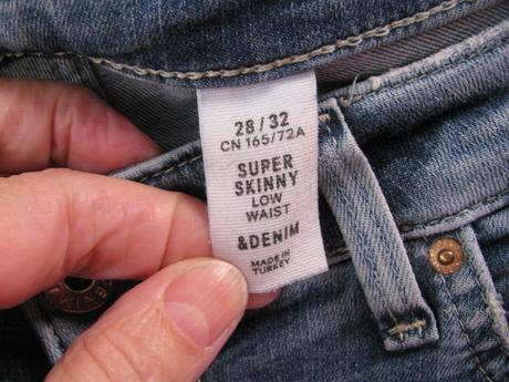 Elastické trhané džíny, skiny denim, denim,32