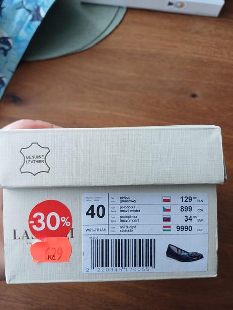Kožené baleríny, lasocki,40