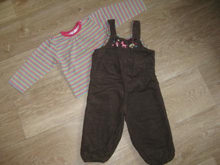 Souprava - manžestrové kalhoty podšité, triko, topolino,80