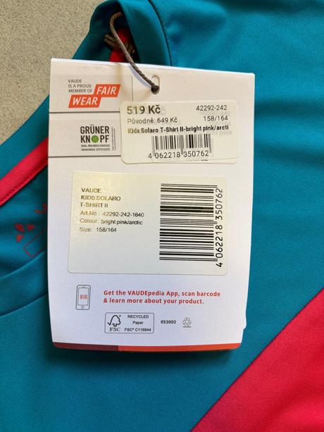 Uv tričko vaude kids solaro 158-164 - nové, 158