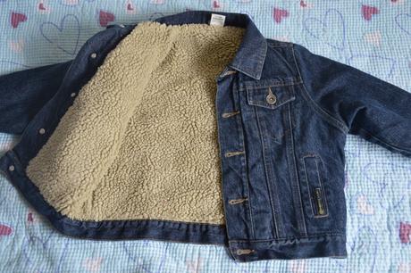 Teplá džínová, riflová bunda s kožíškem, next,104