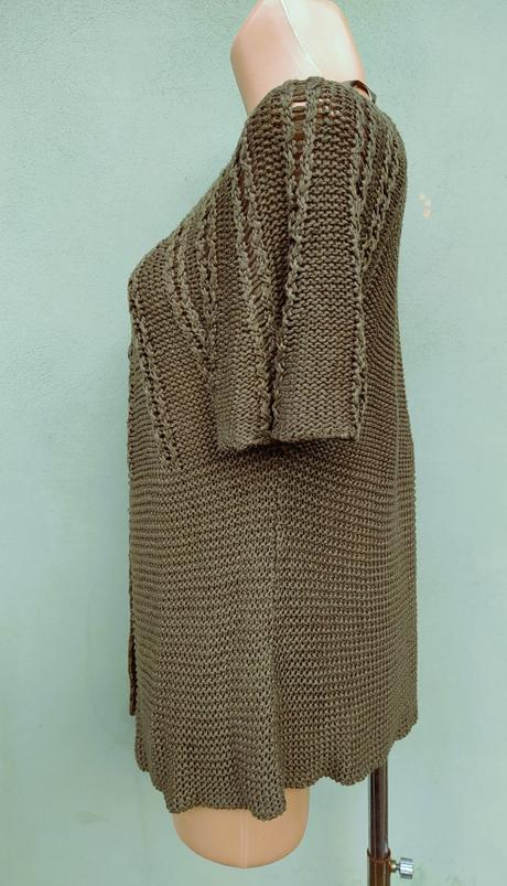 Khaki svetr kardigan vesta biaggini - vel.l, l