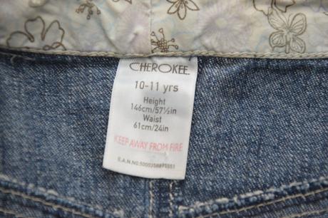 134 140 146 delší džínová sukně s flitry, cherokee,140