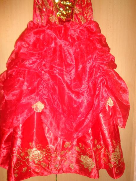 Karneval - červené šaty princezna - 8 - 9 let,