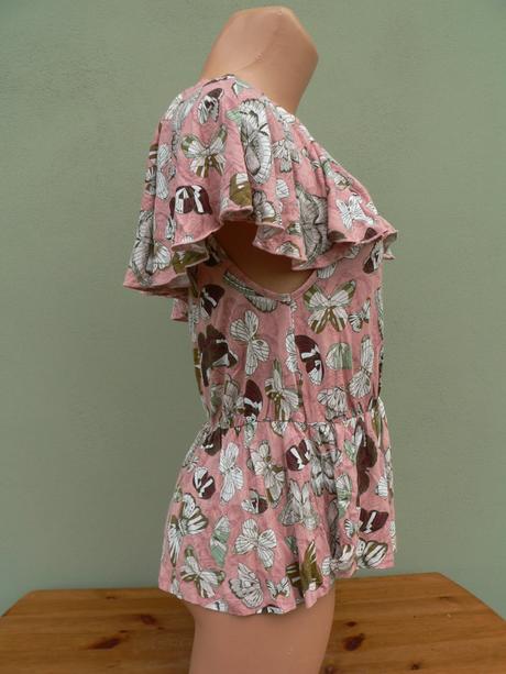 Top na jedno rameno s motýly h&m - vel.m, h&m,m