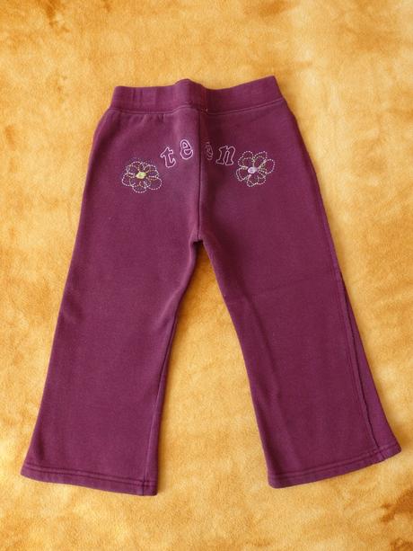 Flísem zateplené tepláky s kytičkami, wolf,98