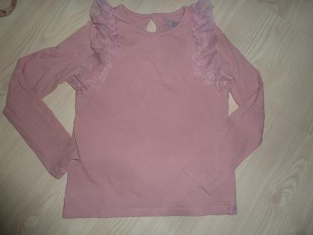 Jednobarevné triko, volánky na ramenou, pepco,128