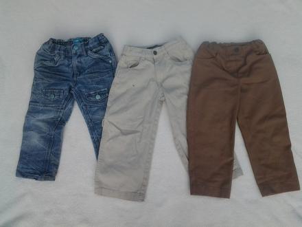 3 ks kalhoty vel. cca 18m-3r 92/98, 92