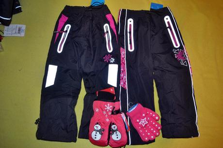 2x oteplené kalhoty kugo,2x rukavice,v.98, kugo,98