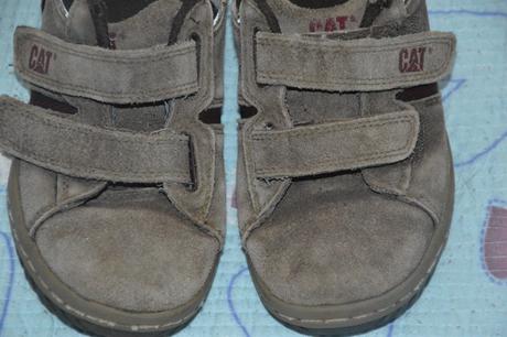 Hnědé semišové boty, přechodové, caterpillar, 32