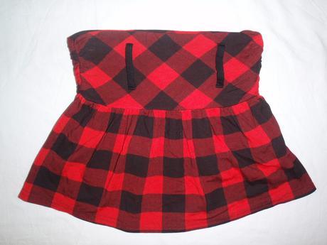 Nádherná černočervená kostkatá elastická sukně, 116