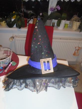 Klobouk maska čarodějnice luxusní,