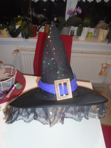 Klobouk maska čarodějnice luxusní,