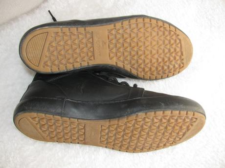 Dámské černé kožené boty, tenisky model ampthill, lacoste,38
