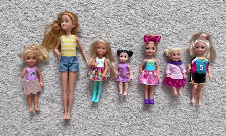 Panenky barbie děti, chelsea, miminko mattel,