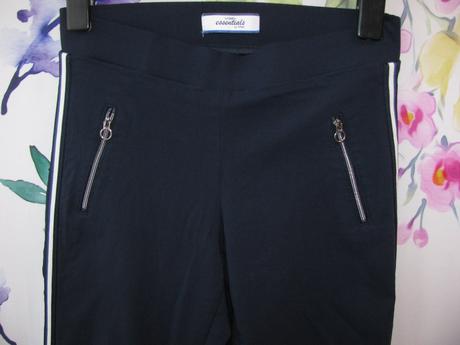 Elastické kotníkové kalhoty s galonovými pruhy, tchibo,38