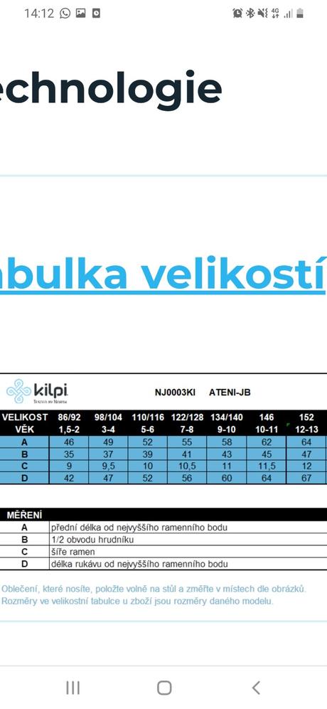 Dětská zimní lyžařská bunda kilpi ateni-jb 152, 152