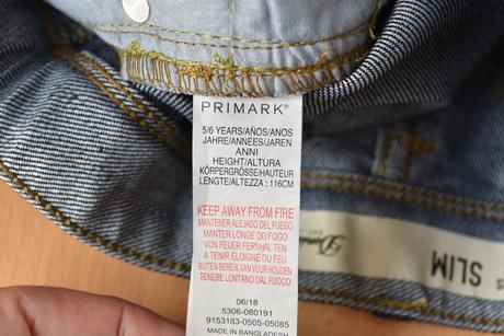 Džíny vel. 5 - 6 let, primark,116