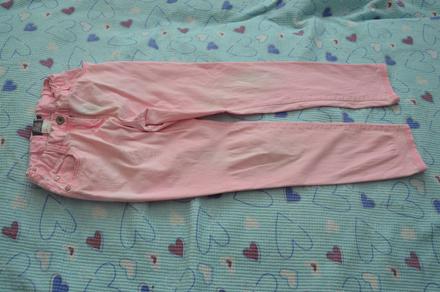 140 růžové džíny letní kalhoty, 140