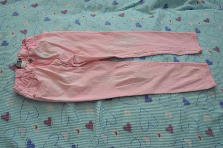 140 růžové džíny letní kalhoty, 140