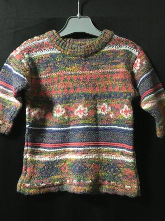 Vel. 80 barevný svetr s kytičkama, 80