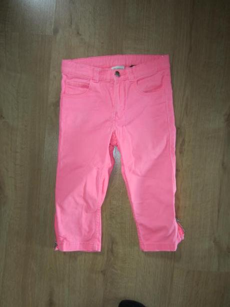 Neonově růžové kraťasy, šortky, džínové, h&m,134