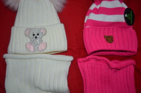 Moderní zimní set,dvojitá čepice a nákrčník,74-104, 74 - 104