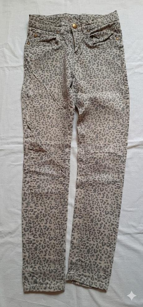 Dívčí kalhoty s leopardím vzorem vel. 152, crashone,152