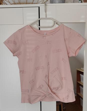 Růžové triko s překřížením, c&a,146