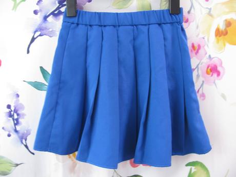 Dívčí modrá skládaná sukně, 146