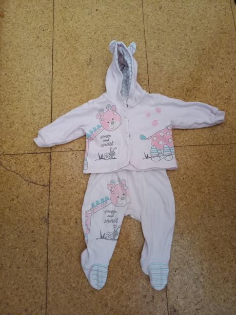 Kojenecký komplet-mikina, body a dupačky, 68