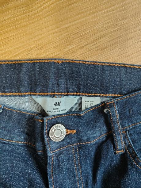 Dětské strečové rifle/kalhoty h&m 170 tmavě modré, h&m,170